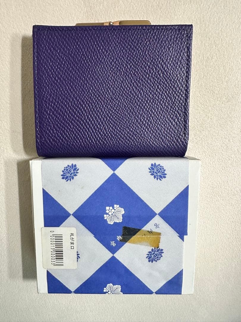 皇居財布 二つ折り財布 パープル 箱付き 宮内庁内売店で購入