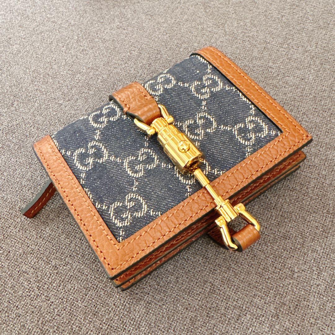 GUCCI グッチ GGデニムジャッキー 1961 ミニウォレット 二つ折り財布