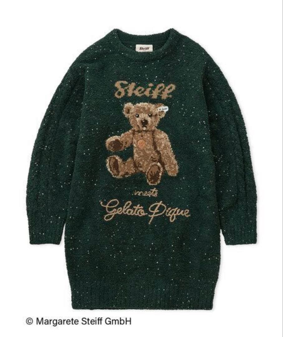 【新品】ジェラートピケ✖️シュタイフ 「Steiff」ルームウエア ワンピース