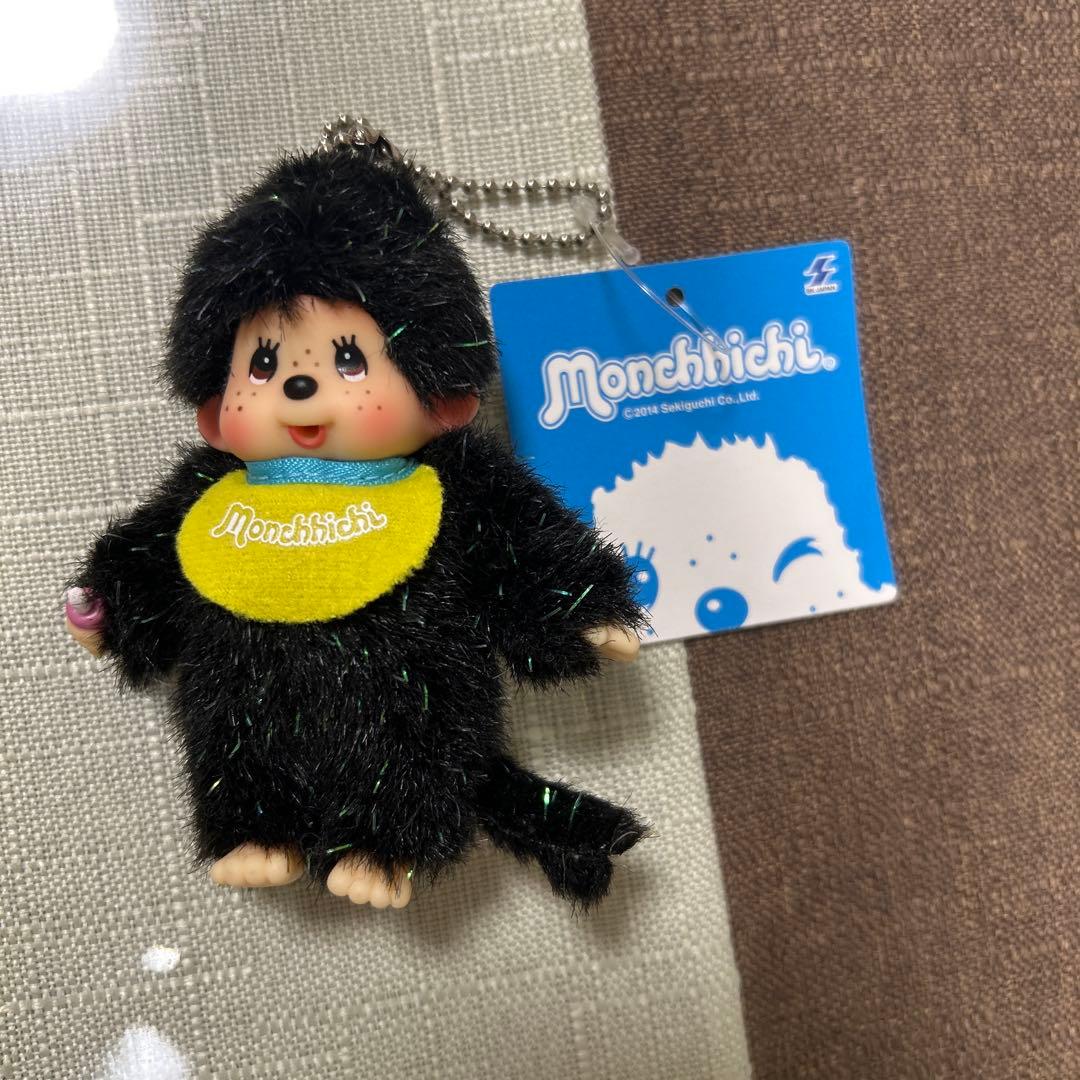 新品 非売品 モンチッチ ブラック ラメ キーホルダー 2280