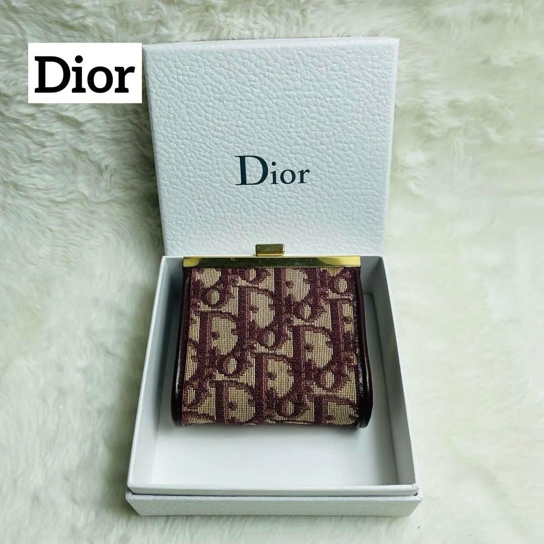 美品　箱付Dior トロッター ケース がま口　ボルドー　おしゃれ　希少