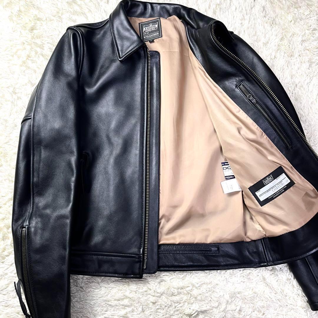 未使用保管/タグ付き/L✨カドヤ シングルライダース レザージャケット ブラック