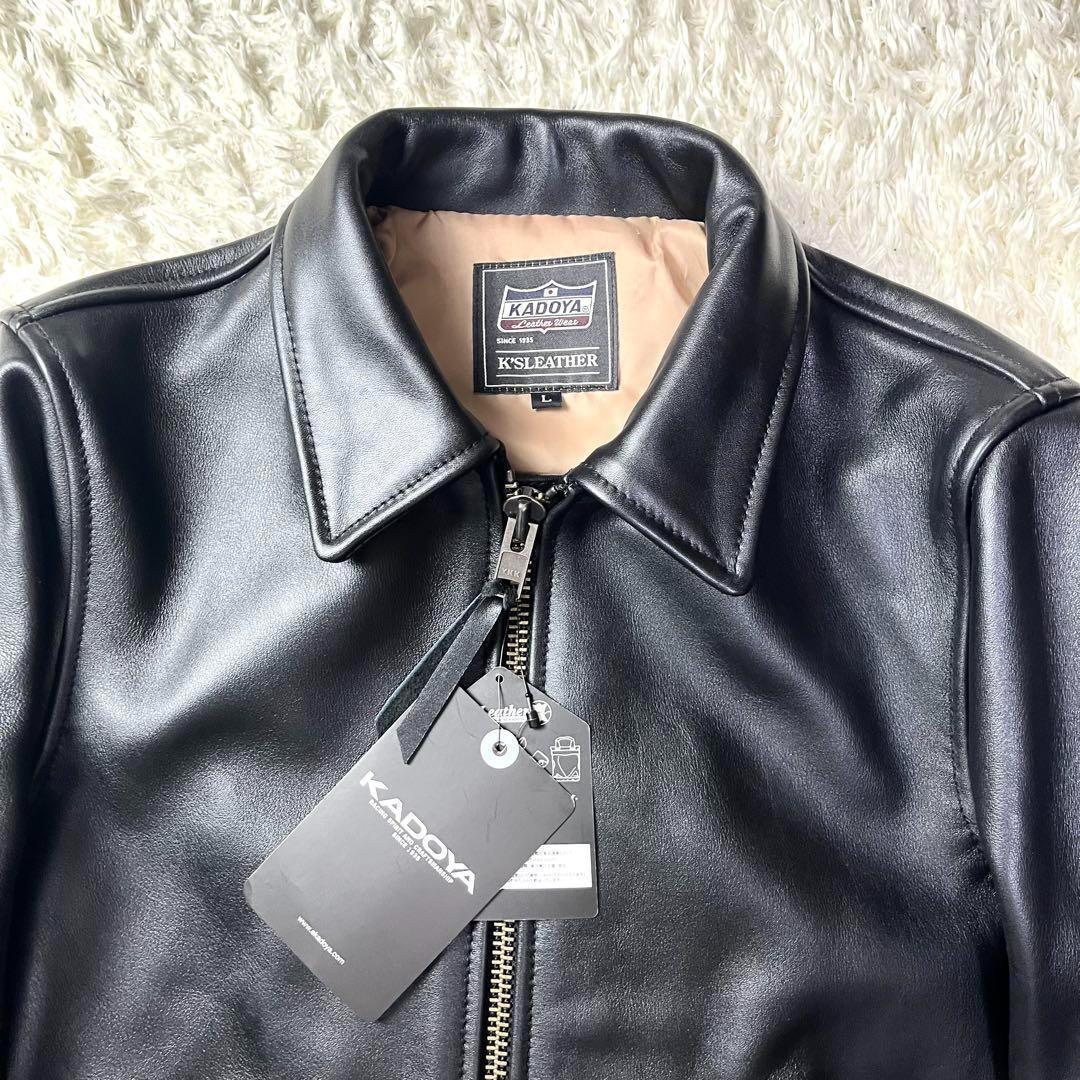 未使用保管/タグ付き/L✨カドヤ シングルライダース レザージャケット ブラック