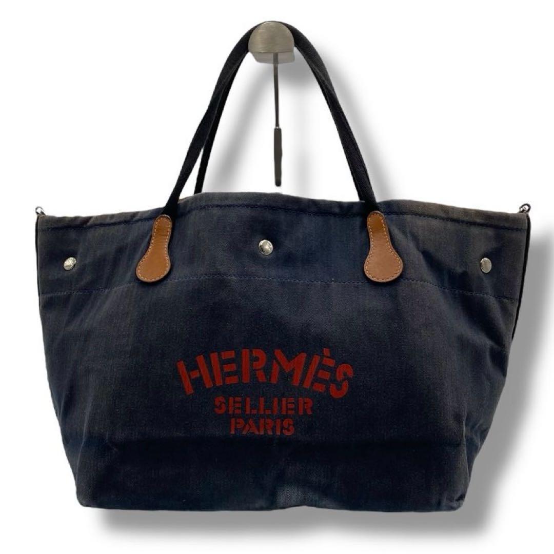 良品 HERMES エルメス ロゴ キャバリエ 2WAY バッグ Vintage