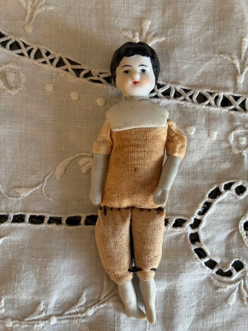 難あり！！アンティーク　小さめ　チャイナヘッドドール　ドイツ　お花付き