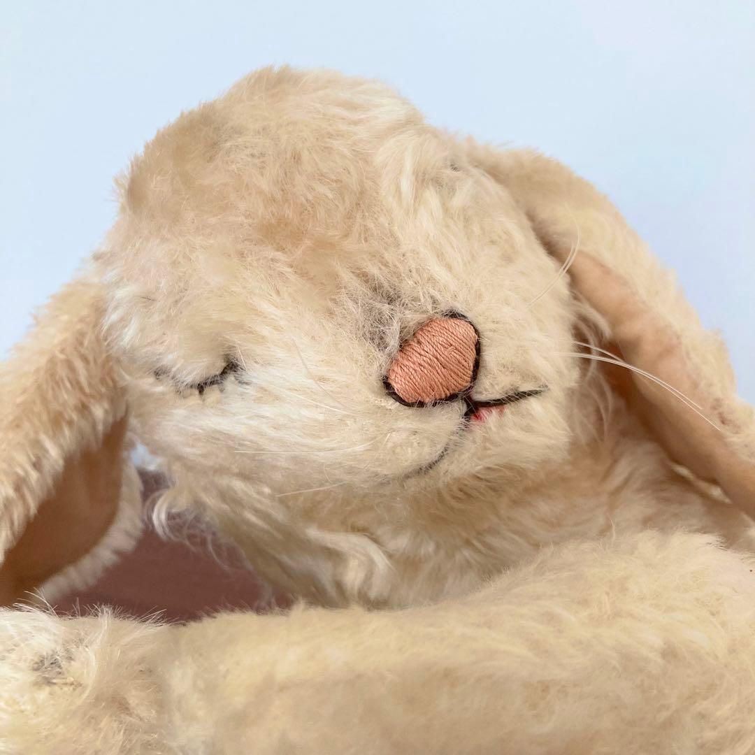 オールドシュタイフ　眠りうさぎ　シュタイフ　ぬいぐるみ　ドイツ　ヴィンテージ