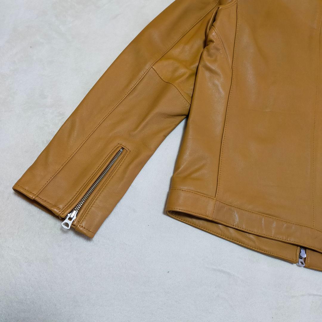 美品　ジーンズファクトリー　Lサイズ　羊革　シングルライダースジャケット