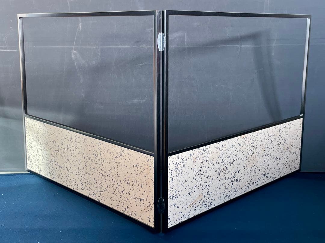 割引❣️「母」 千秋庵 二重弦唐草 本金 風炉先屏風 2尺4寸 共箱 （1119⑥