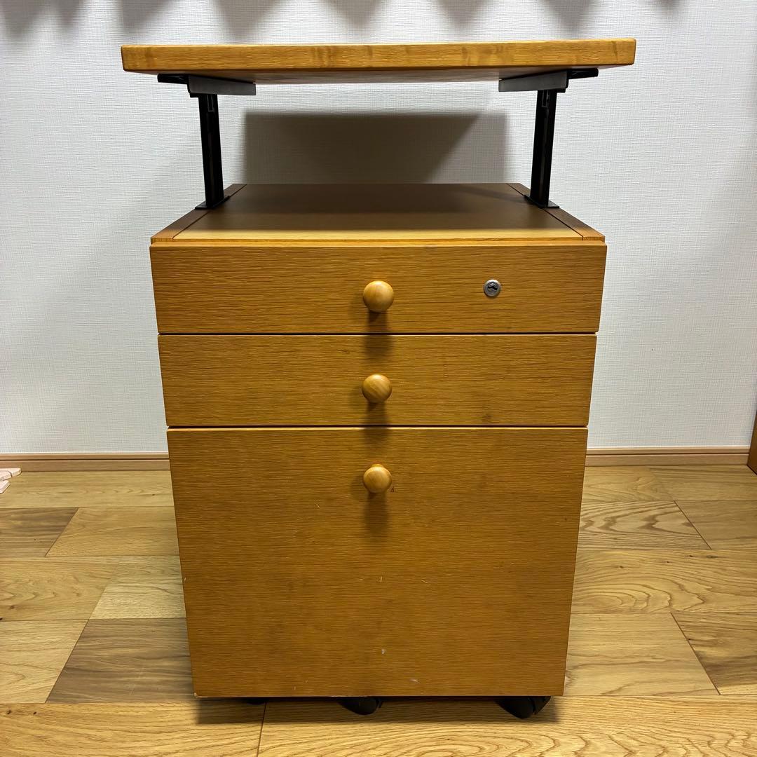 【カリモク karimoku】デスクワゴン 鍵付き 学習机 サイドチェスト