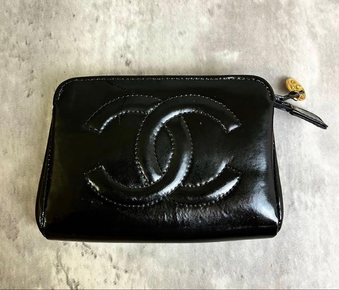 CHANEL ケース　小物入れ ココマーク ゴールドレディース ブラック