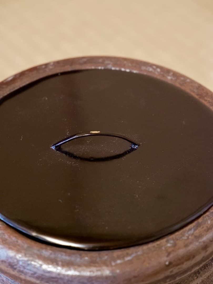 古備前焼　備前水指　塗蓋　茶道具　箱付　古道具　時代物　Q2321