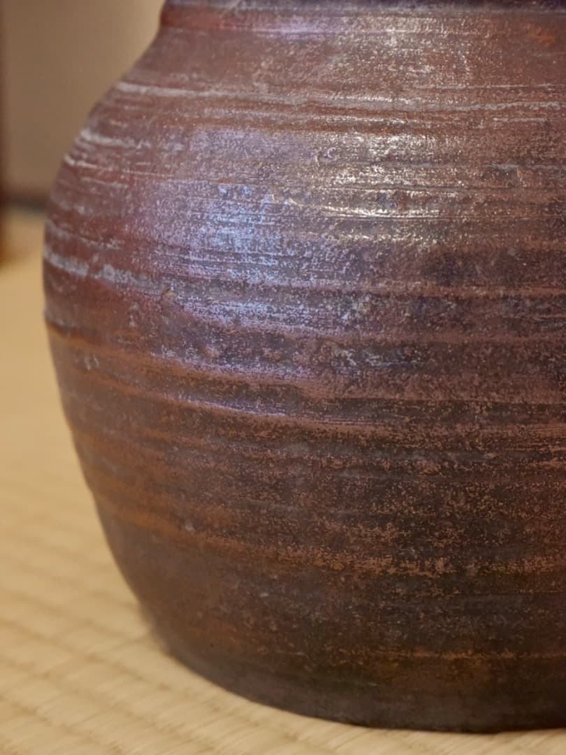 古備前焼　備前水指　塗蓋　茶道具　箱付　古道具　時代物　Q2321