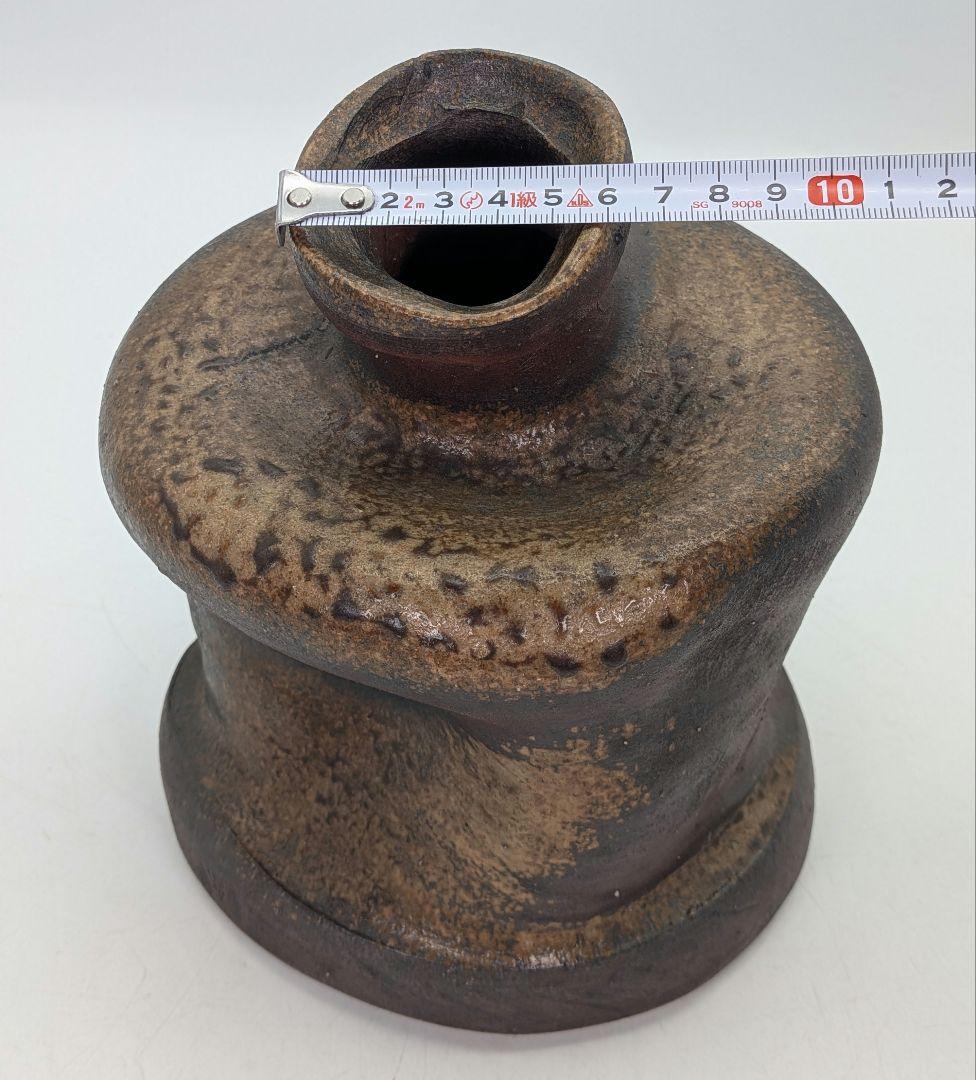 備前焼 古備前写変形花入 花器 フラワーベース 花瓶 置物 華道具 茶道具 蹲壺