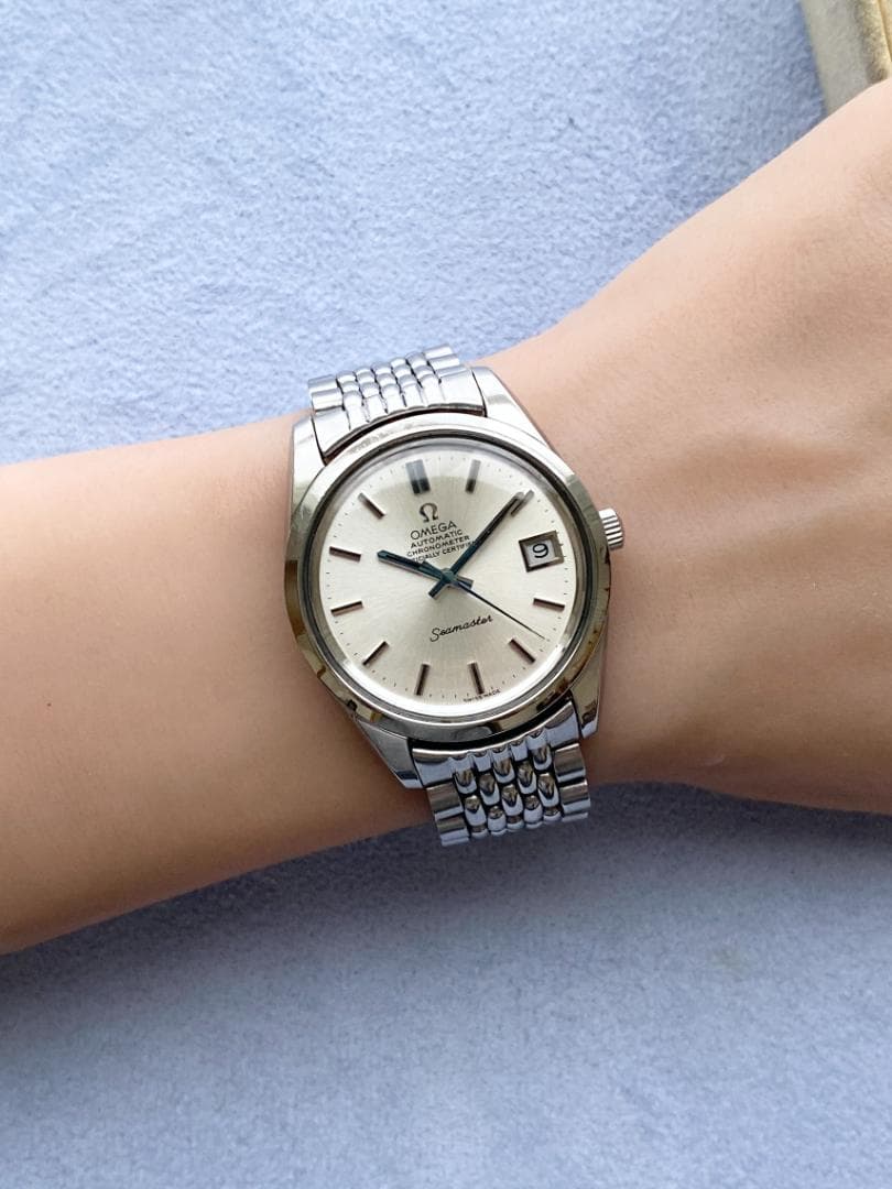 OH済 オメガ シーマスター クロノメーター 純正ライスブレス 8振動 自動巻き