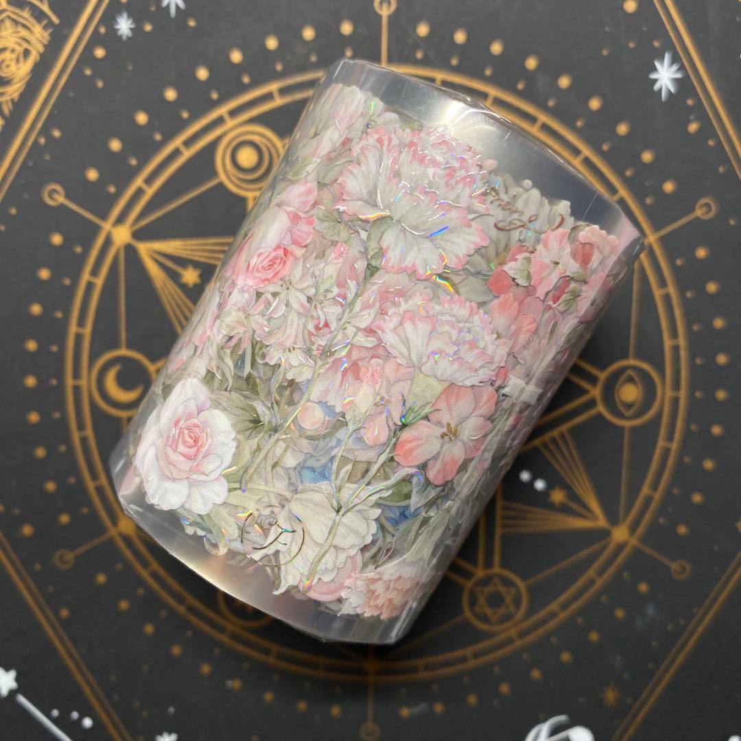 【S】海外　10m巻　貝殻光マスキングテープ　お花系/古風系/装飾系