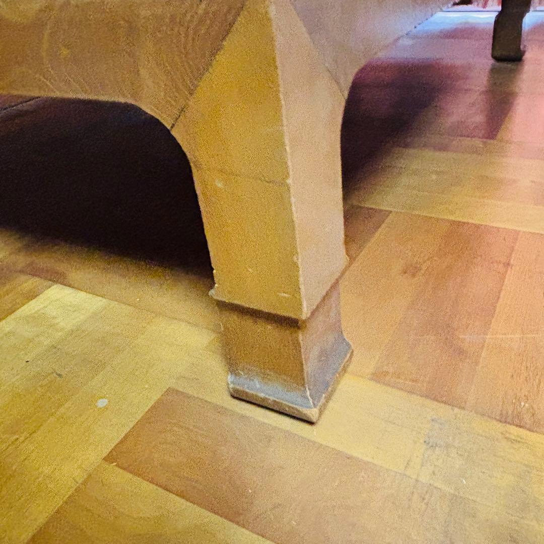 木製シンプル座卓 天板ひび割れあり