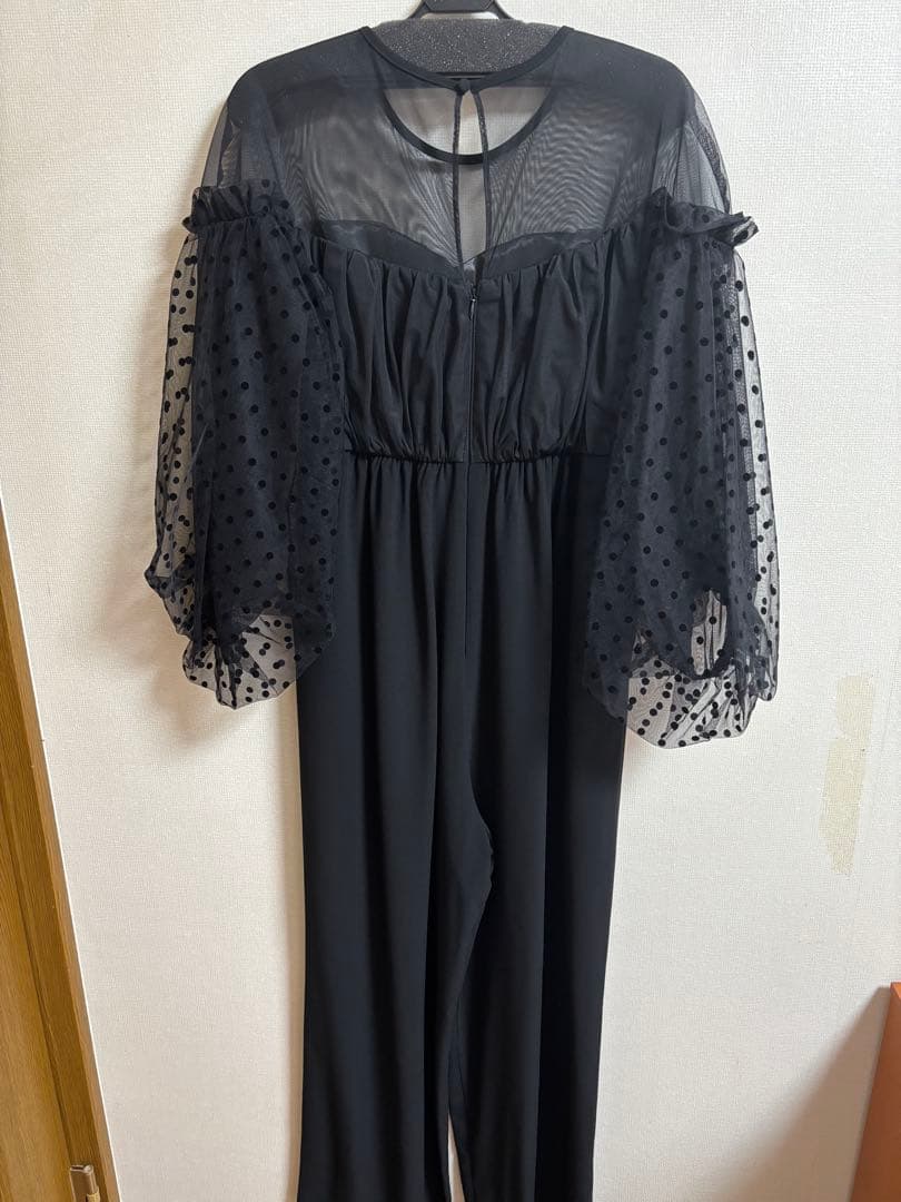 ★値下げしました★flocky dot pants dress【M】【ブラック】