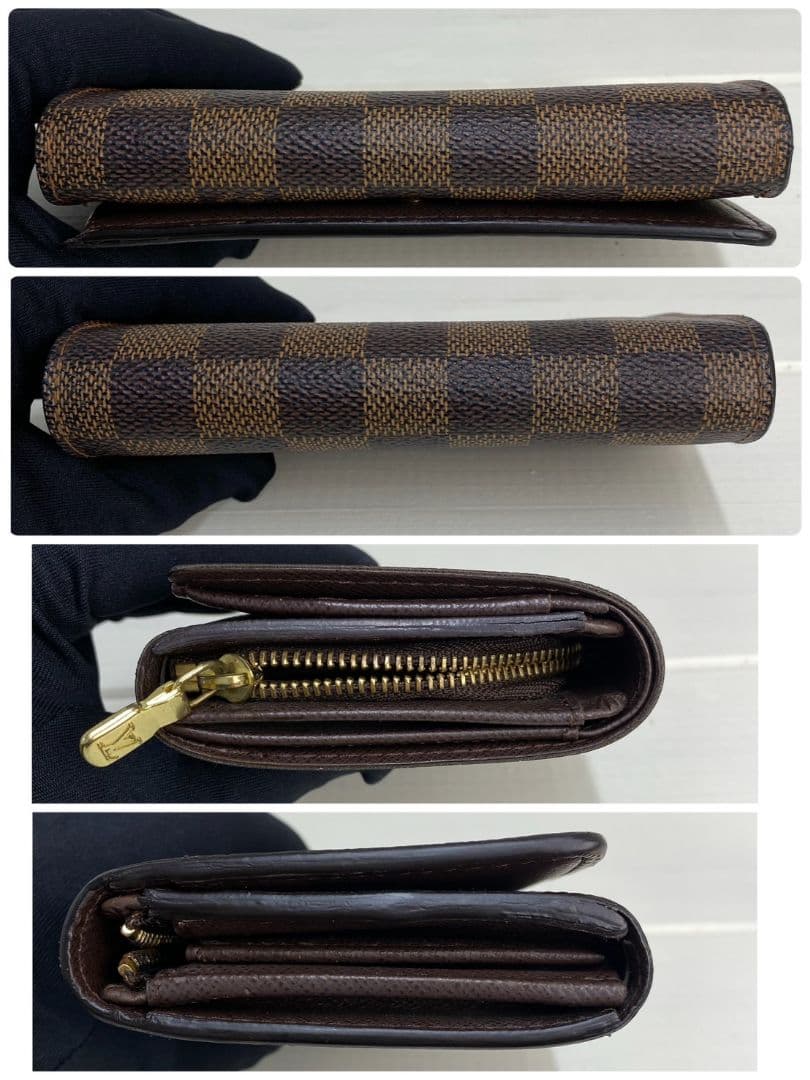 【新型 美品✨️】VUITTON トレゾール ダミエ 二つ折り財布 ホック