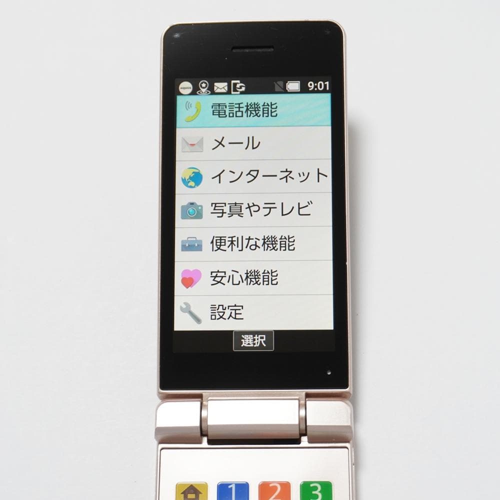 かんたん携帯10 807SH ゴールド SIMロック解除済 SD付 ソフトバンク