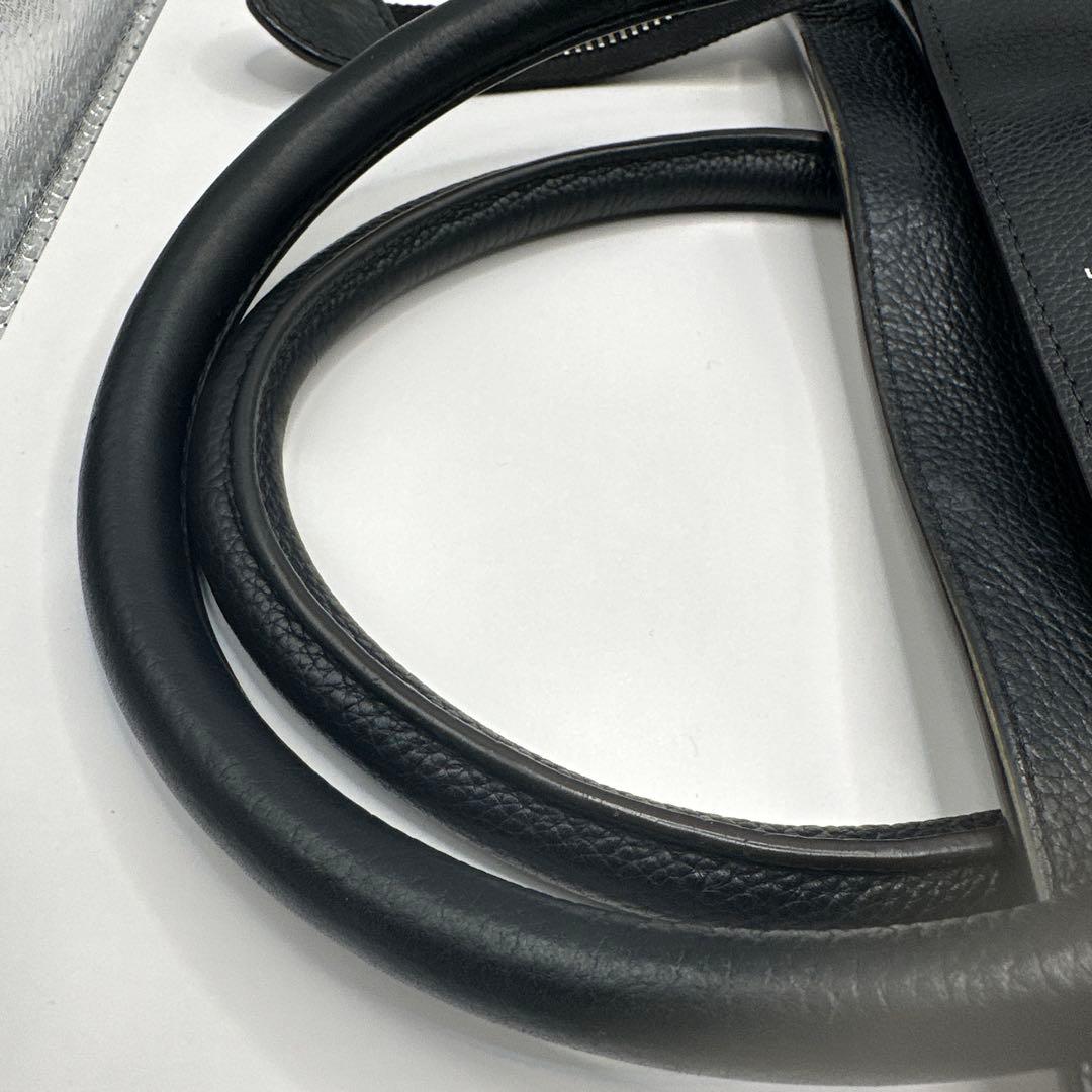 CELINE ラゲージ ミニ ブラック レザー ハンドバッグ 旧ロゴ 保存袋付き