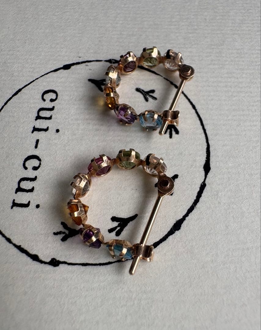 cui-cui K10 マルチカラー スナップ フープ ピアス