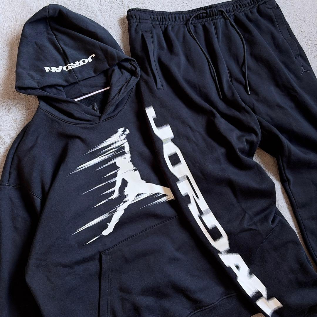新品 ナイキ ジョーダン ジャンプマン セットアップ 上下セット ブラックXXL