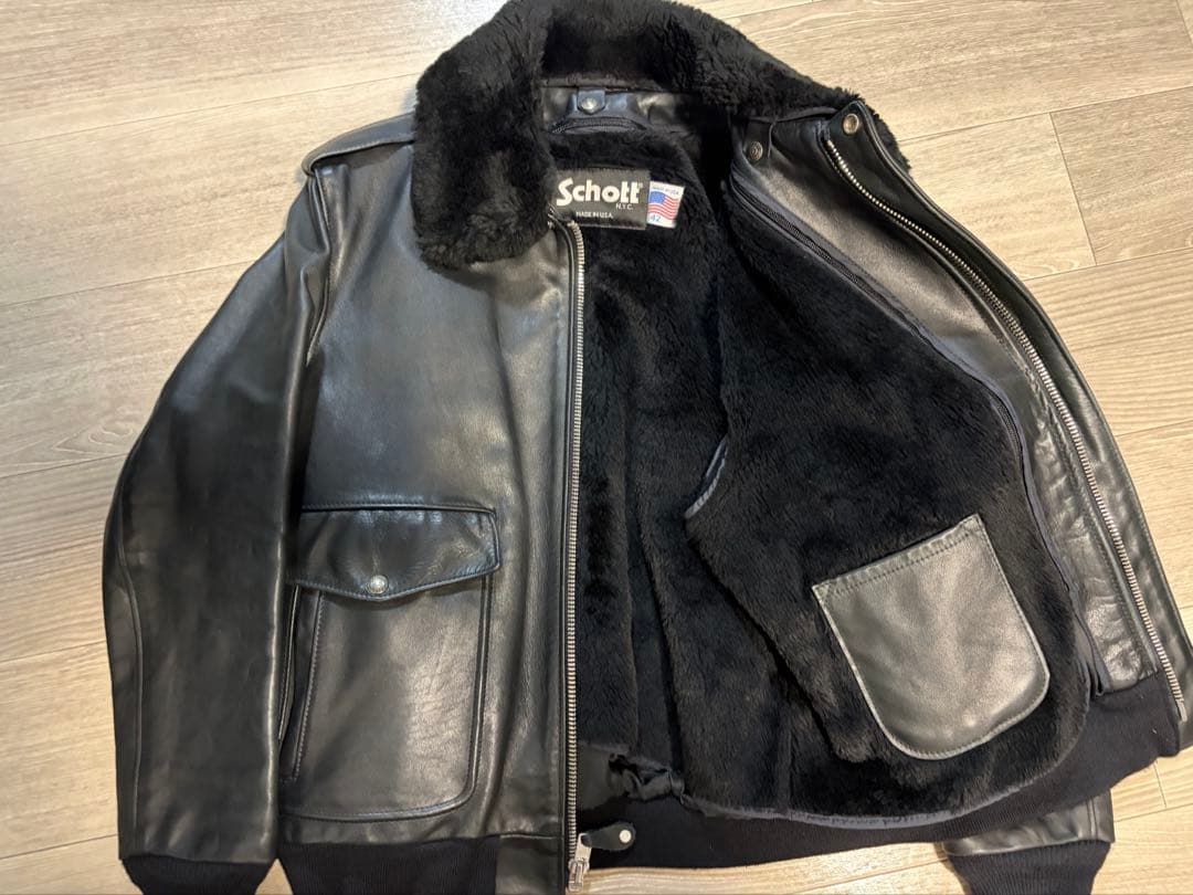現行shott 42サイズ　フライトジャケット　G-1 本革　黒