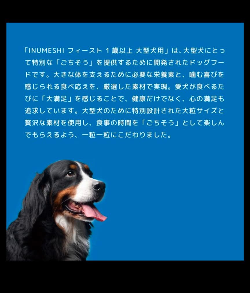 INUMESHI フィースト 1才以上 大型犬用 大粒 15kg ドッグフード
