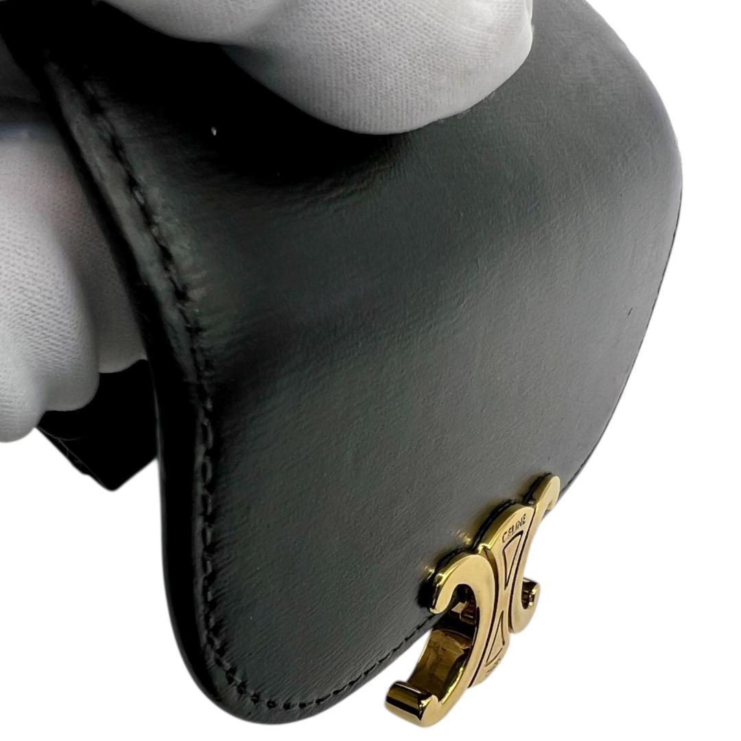 CELINE 3つ折り財布 フラップウォレット トリオンフ 黒