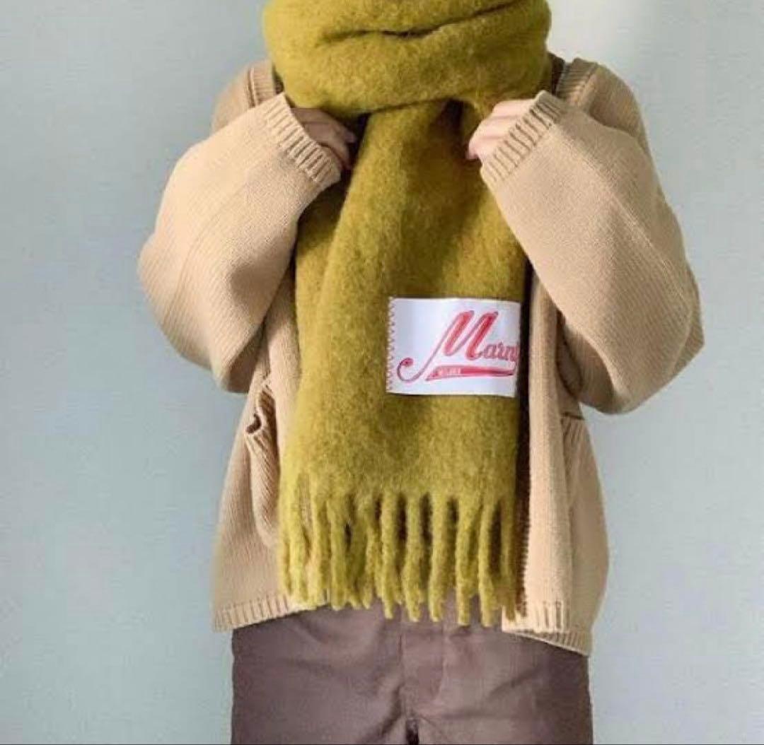 【超美品】Marni オリーブグリーン マフラー