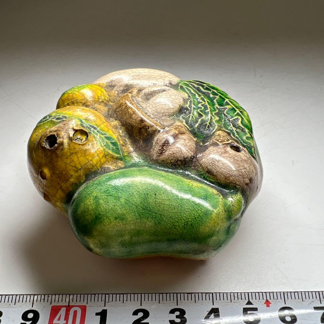 古代　中国　出来良　唐三彩水滴　幅約8㎝　東Y7-0522⭐︎2F