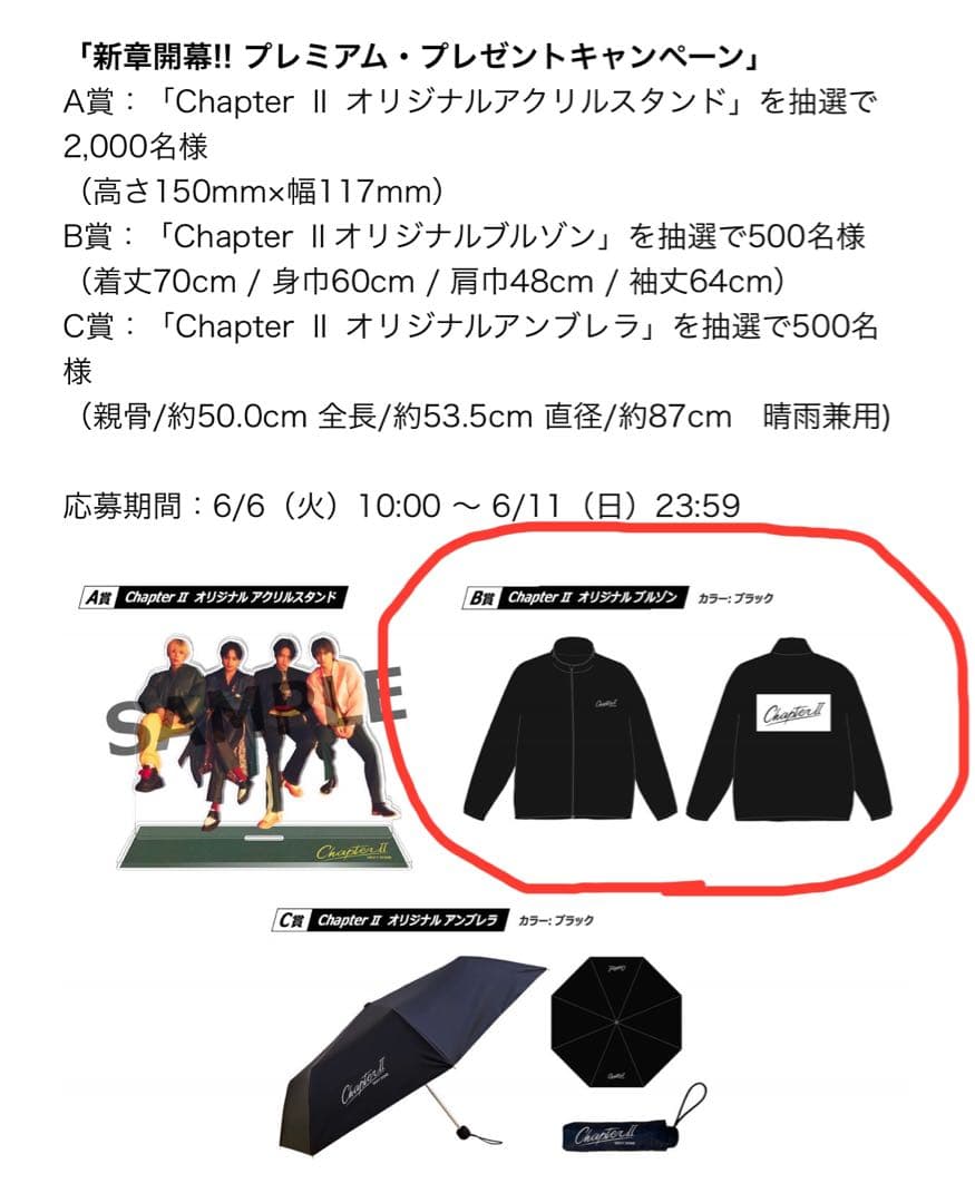 SexyZone チャプターII オリジナルブルゾン