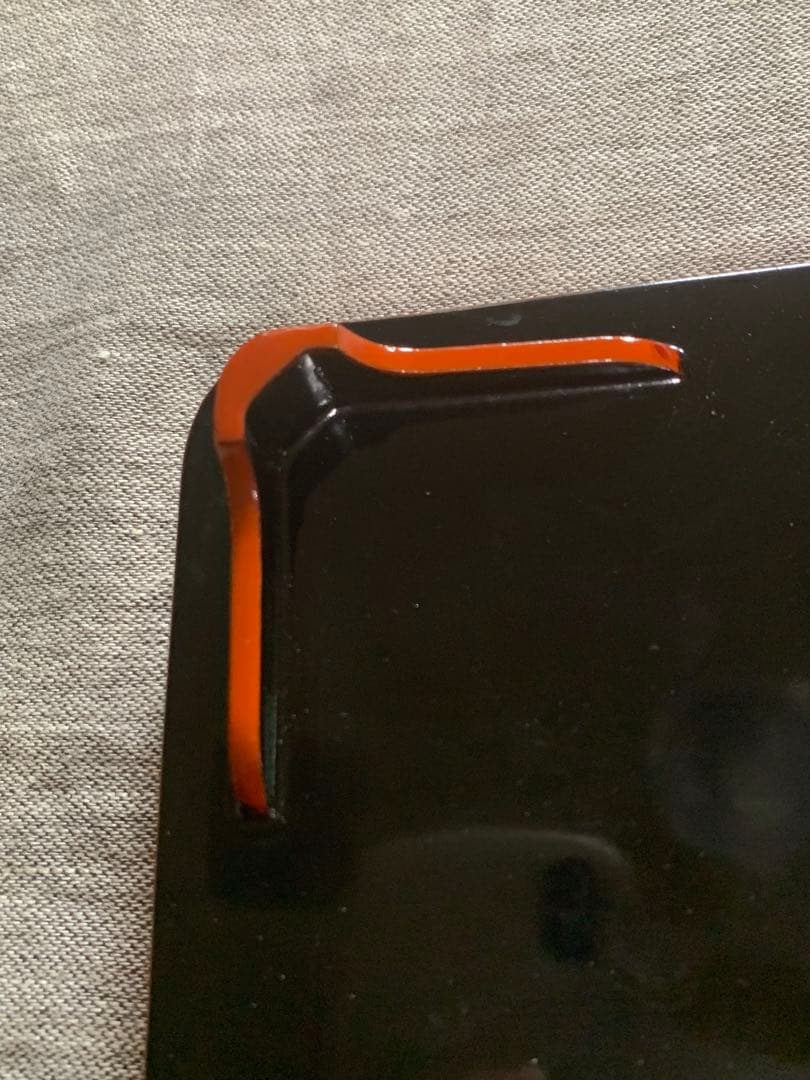 朱塗り 角膳 二枚セット（30cm角 × 高さ5cm）稀にみる美品