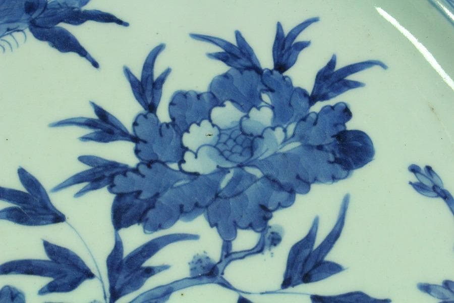 古伊万里 蝶花紋 大皿 φ40cm(K-YC516)