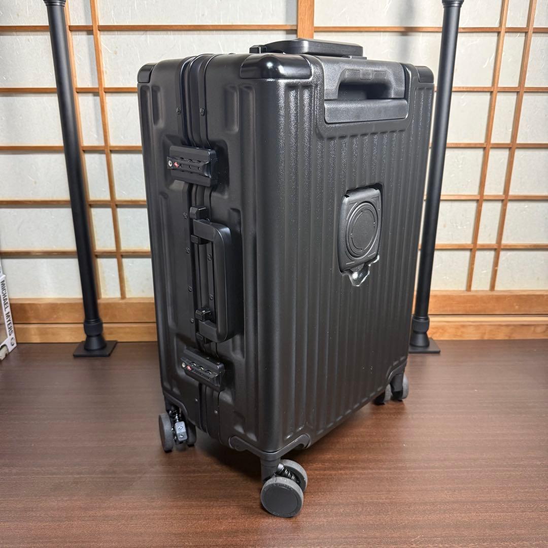 スーツケース Sサイズ 機内持込 40L フロントオープン USB付 ブラック