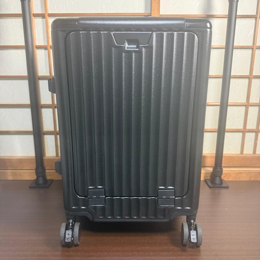 スーツケース Sサイズ 機内持込 40L フロントオープン USB付 ブラック