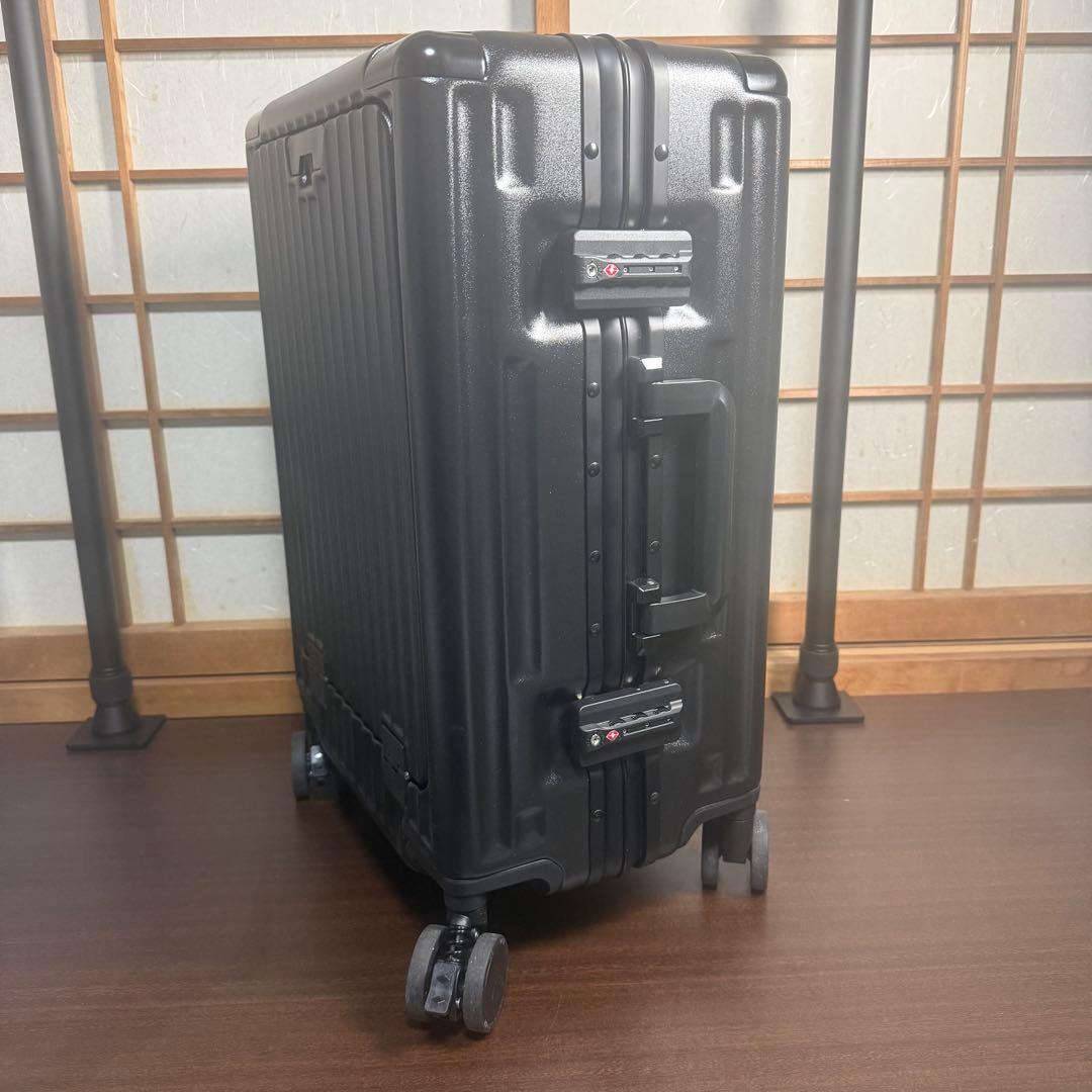 スーツケース Sサイズ 機内持込 40L フロントオープン USB付 ブラック