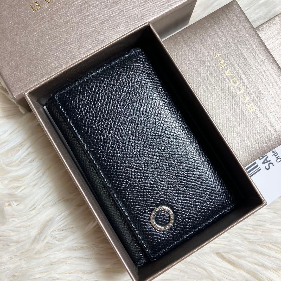 【美品】ブルガリ 6連キーケース ビーゼロワン レザーブラック FRID搭載