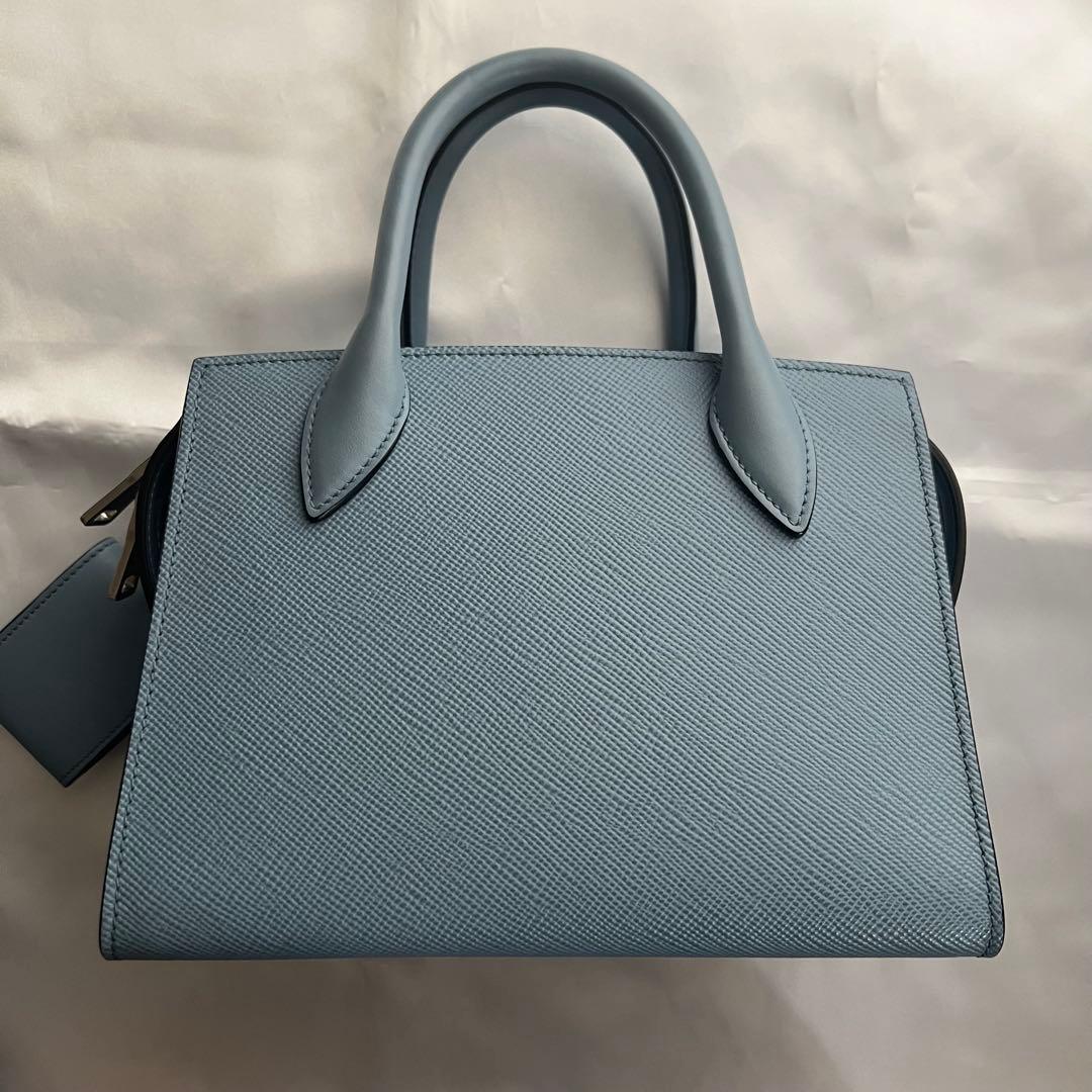 (ゆこ)PRADA ライトブルー ハンドバッグ ショルダーストラップ付き