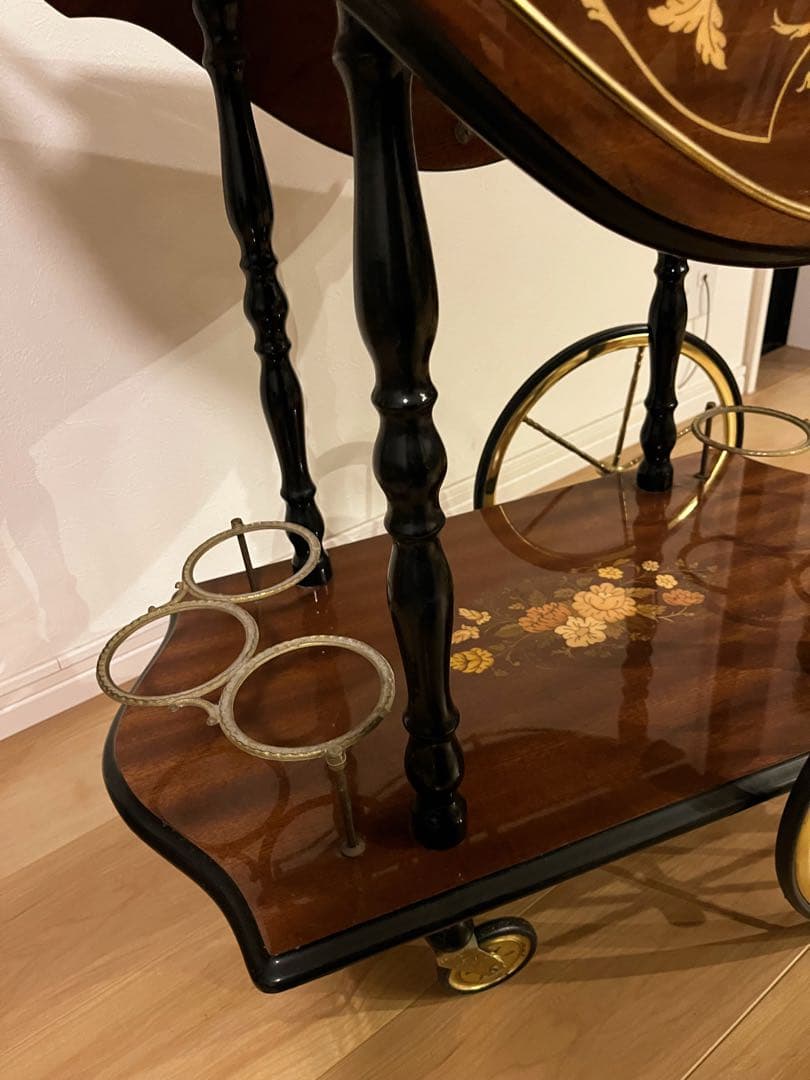 【最終価格】ヴィンテージ イタリア製　バタフライワゴン　ワイン６本収納