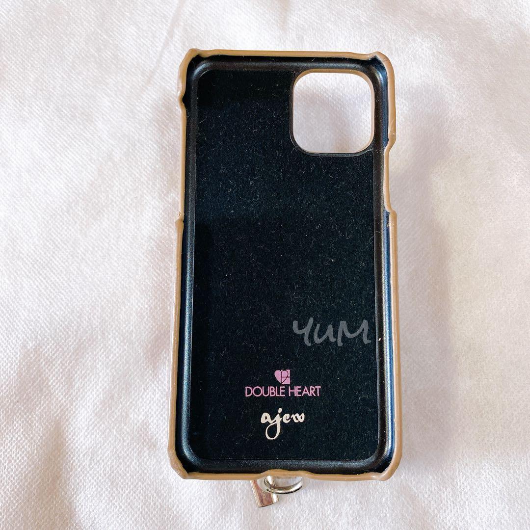 ajew iPhone11pro ケース beige pink カード収納ケース