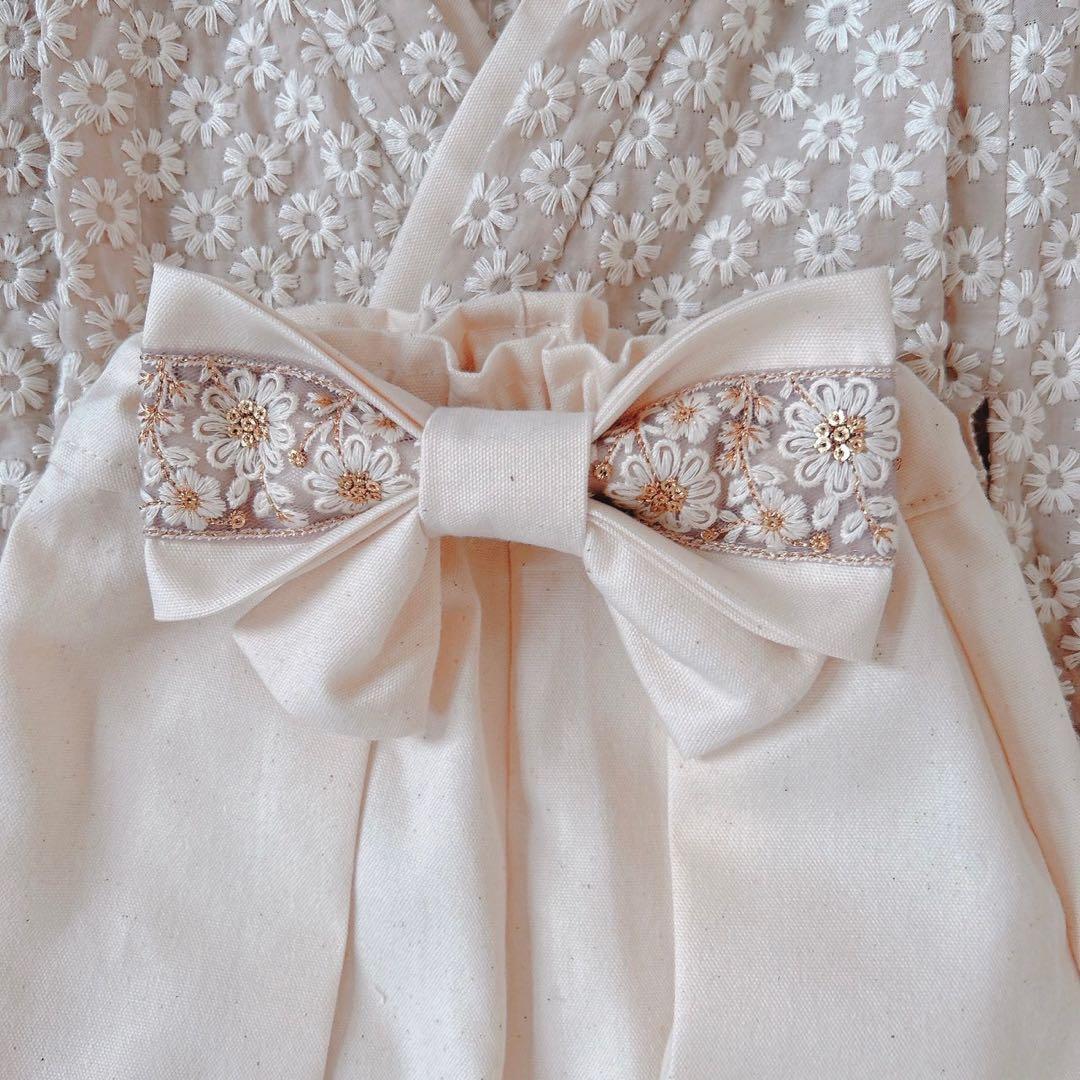 《60-100ワンサイズ》ベビー袴　ベビー着物　お食い初め　初節句　ひな祭り❁⃘*