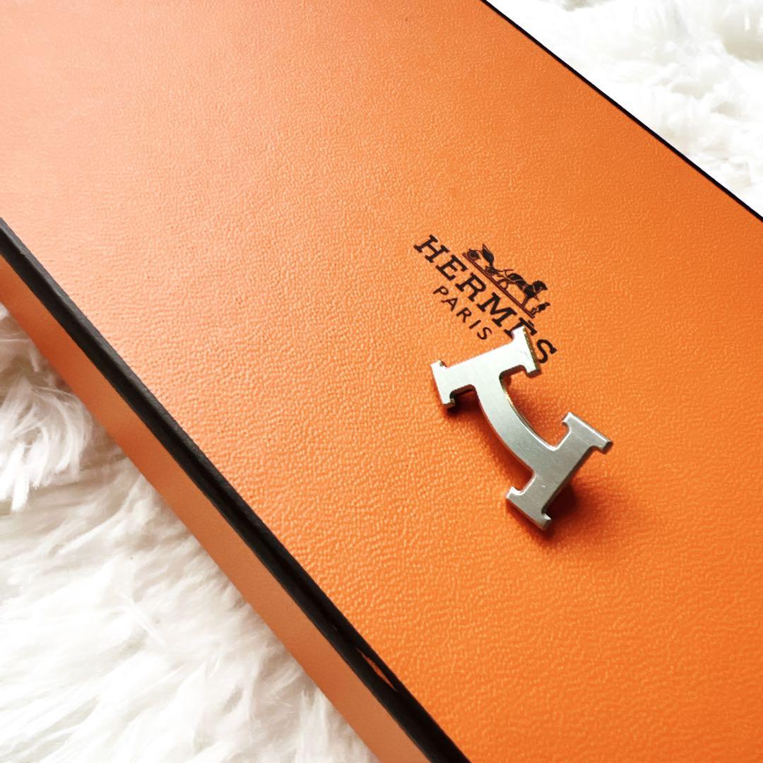 美品　HERMES エルメス　希少　Hスマイル　ブローチ　シルバー