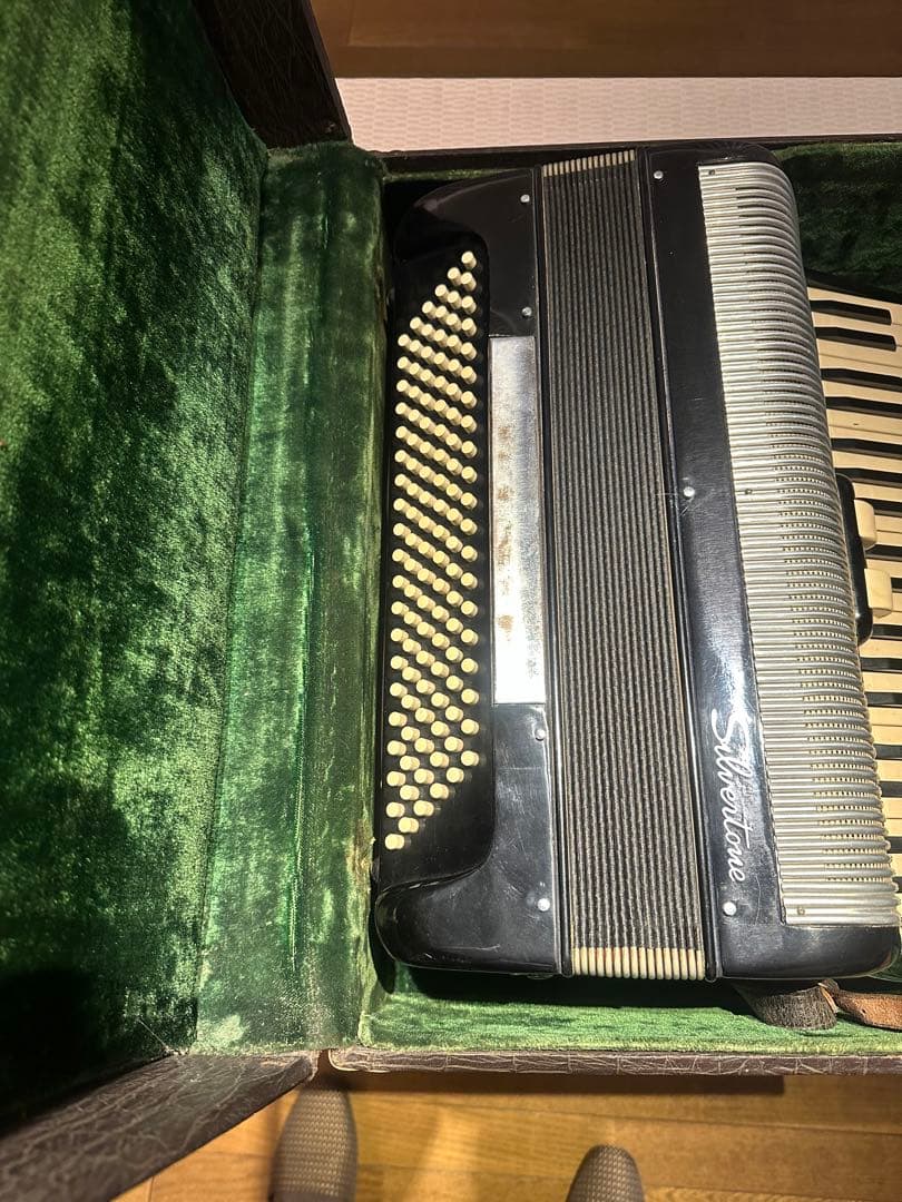 Silver tone ビンテージアコーディオン
