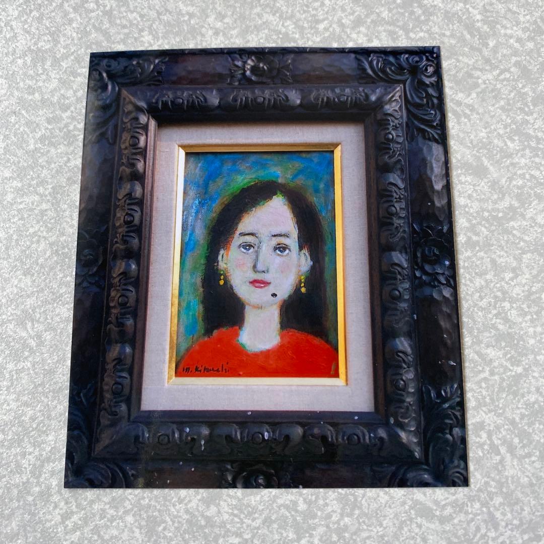 絵画　油絵　油彩画　菊地正則　SM「少女」美品　額付き　パリ　原画　サイン入り