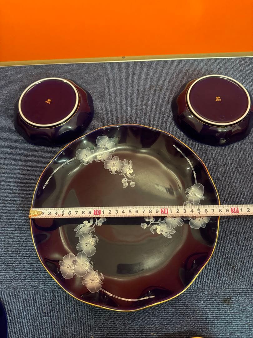 1773 香蘭社　胡蝶蘭　皿　5客　1大4小