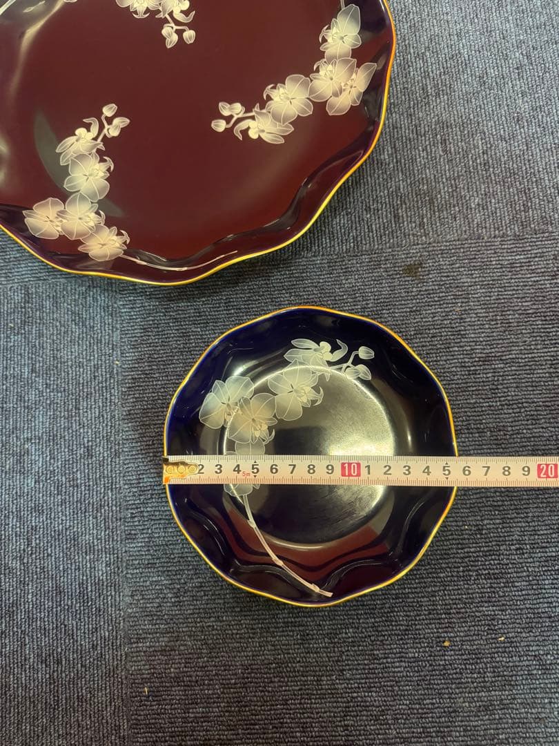 1773 香蘭社　胡蝶蘭　皿　5客　1大4小