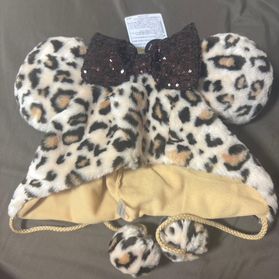 ミニーファンキャップヒョウ柄ブラウン