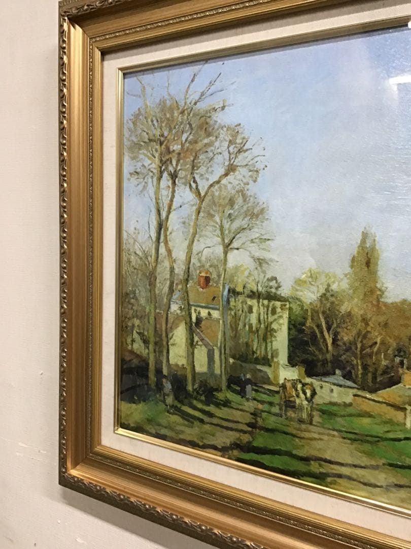 管44☆絵画☆カミーユ・ピサロ☆村の入り口☆複製画