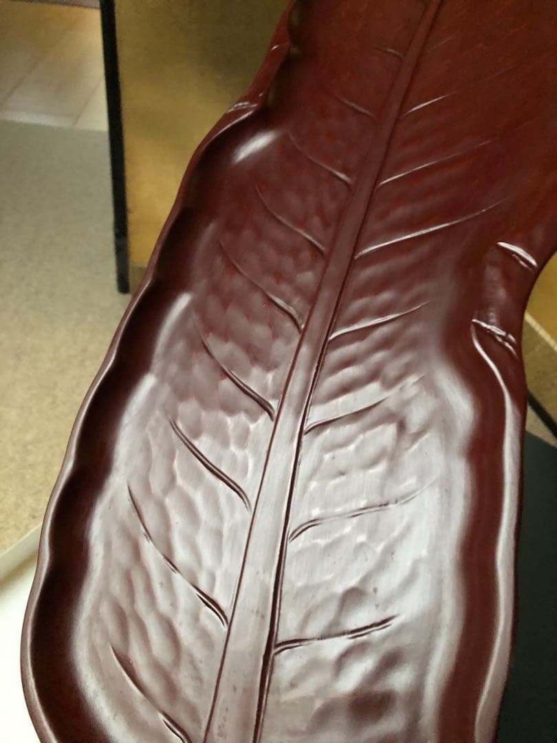 漆器 葉型 盆 箱入　54㎝